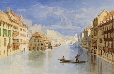 La cittadella sopra Namur, Belgio, dal fiume Sambre da John Sell Cotman
