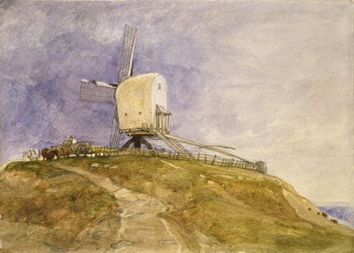 Mulino a vento su una collina, XIX secolo da John Sell Cotman