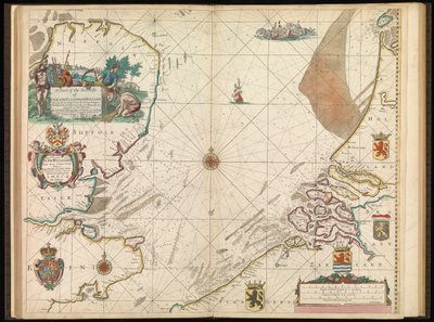Carta delle coste marittime di Inghilterra, Fiandre e Olanda, c.1672 da John Seller