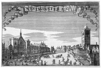 Veduta di Westminster Hall e New Palace Yard, Londra, c. 1648 da John Seller