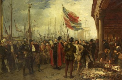 La chiamata alle armi - Plymouth Quay da John Seymour Lucas