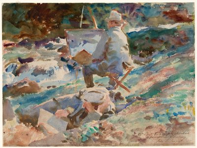 Un artista al suo cavalletto da John Singer Sargent