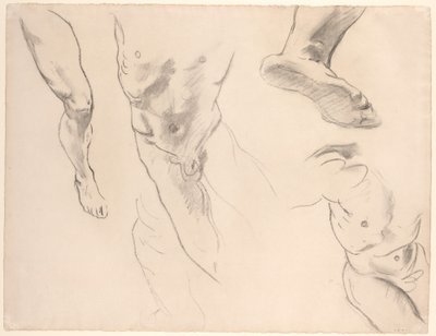 Studi di figura di un giovane nudo, fine 19°-inizio 20° secolo da John Singer Sargent