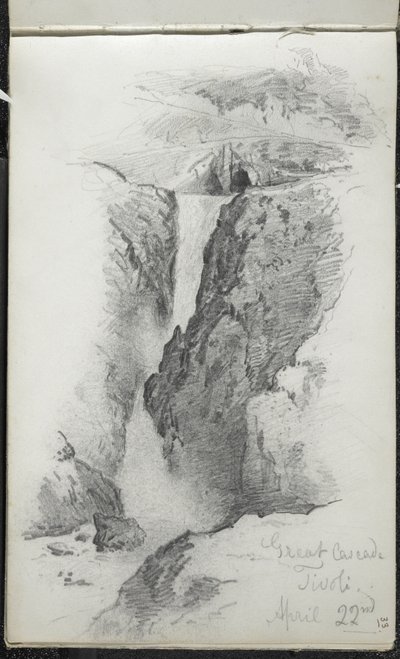 Grande cascata, Tivoli, Italia, 22 aprile 1869 da John Singer Sargent