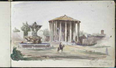 Paesaggio con figure, Templum Vestas, Roma, 9 aprile 1869 da John Singer Sargent