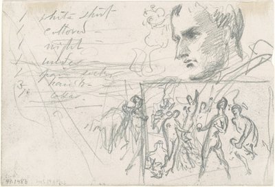 Testa napoleonica e giudizio di Paride [verso] da John Singer Sargent