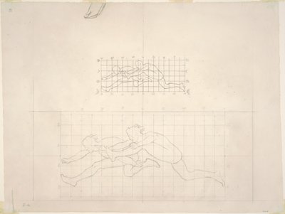 Studi per "Due figure maschili classiche che saltano" da John Singer Sargent