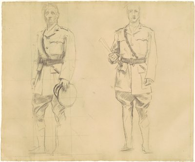 Studi dei generali Plumer e Haig per ufficiali generali della prima guerra mondiale [recto], 1920-1922 da John Singer Sargent