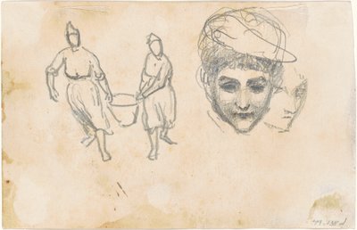 Studi di contadini [verso] da John Singer Sargent