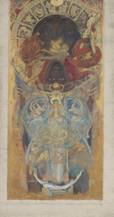 Studio per i murali della Biblioteca Pubblica di Boston: Progetto per un arco da John Singer Sargent