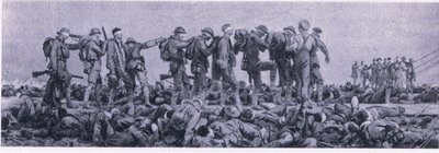 La stazione di medicazione. Vittime del gas mostarda, da Avventura Britannica pubblicata da Collins, 1947 da John Singer Sargent