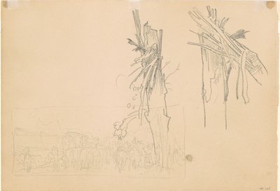 Due Alberi Spezzati; e Studio per "La Strada" (verso) da John Singer Sargent