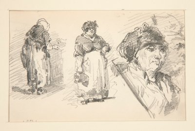 Due figure in piedi e una testa da John Singer Sargent