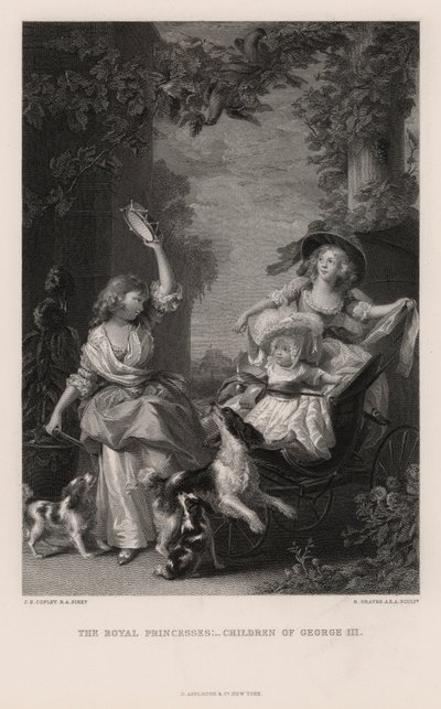 Le principesse reali: Figlie di Giorgio III (incisione) da John Singleton (after) Copley