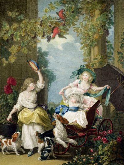 Le loro altezze reali le principesse Mary (1776-1857), Sophia (1777-1848) e Amelia (1783-1810), inciso da Francesco Bartolozzi (1727-1815), pub. dall