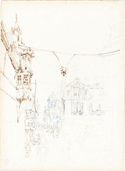 Scena di strada continentale da John Skinner Prout