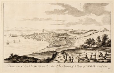 La prospettiva della città di Dundee da est da John Slezer