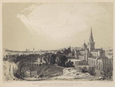Veduta di Glasgow dal Fir Park, circa l