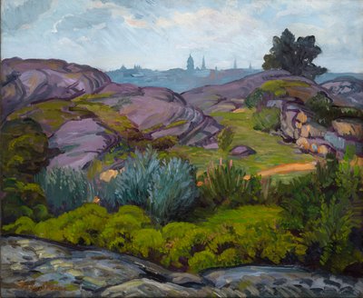 Sentiero tra rocce e cespugli da John French Sloan