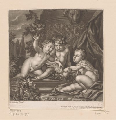Tre cupidi con un uccello da attributed to John Smith
