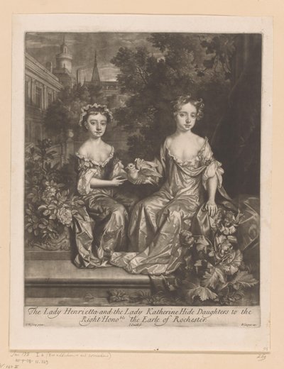 Ritratto di Henrietta e Katherine Hyde con una colomba da John Smith