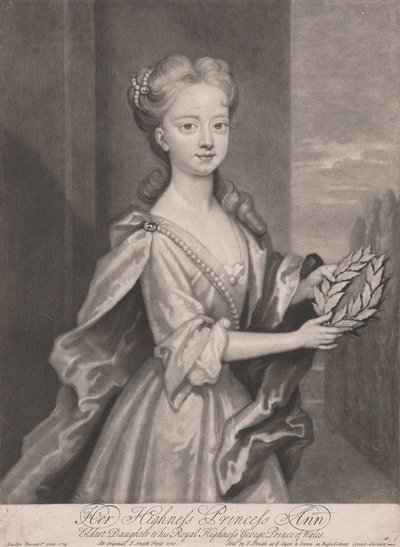 Sua Altezza la Principessa Anna, Figlia Maggiore di Sua Altezza Reale Giorgio Principe di Galles, 1720 da John Smith