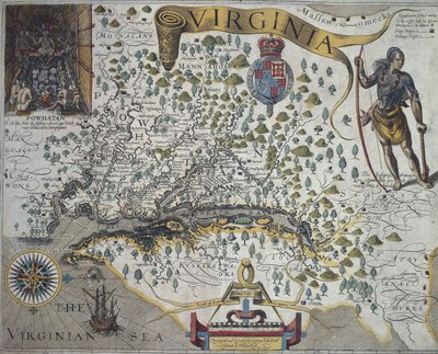 Mappa della Virginia: Inserto (in alto a sinistra) che mostra l