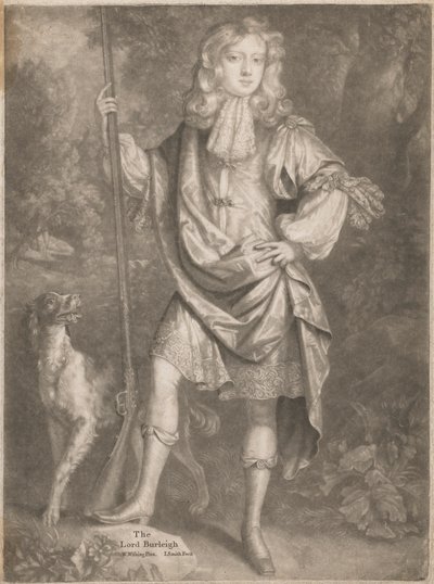 Il Lord Burleigh [da giovane, in piedi, con un fucile in mano e uno spaniel al suo fianco] da John Smith