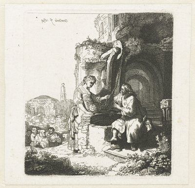 Cristo e la donna di Samaria tra le rovine da John Smith of Chichester