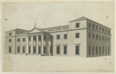 Chillington Hall (disegno a penna e lavaggio) da John Soane