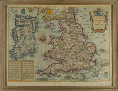 Mappa raffigurante le invasioni di Inghilterra e Irlanda con tutte le loro guerre civili dal Conquista, c.1627 da John Speed