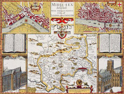 Middlesex descritto con le città più famose di Londra e Westminster, da 