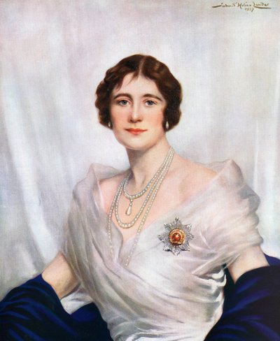 Ritratto di incoronazione della regina Elisabetta, la Regina Madre nel 1937 da John St. Helier Lander