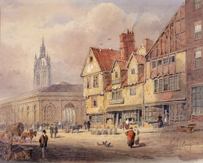 Vecchi edifici, Union Street e Corn Exchange prima della costruzione del Municipio da John Storey