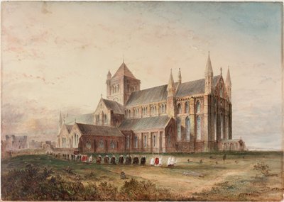 Priorato di Tynemouth, esterno, restauro congetturale da John Storey