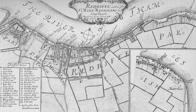 Piano di Rotherhithe, 1755, 1912 da John Stow