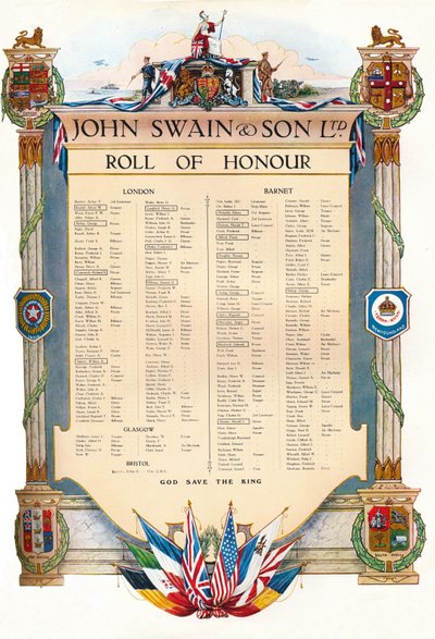 John Swain & Son Ltd. Roll of Honour, 1917 da John Swain and Son