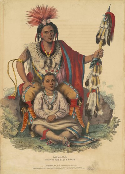 Keokuk, capo dei Sacs e Foxes, 1838 da John T. Bowen