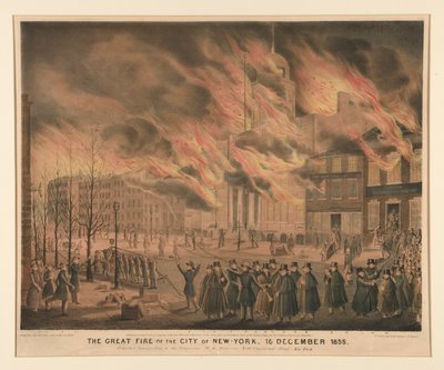 Il Grande Incendio della Città di New York, 16 dicembre 1835 da John T. Bowen