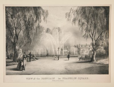 Veduta della fontana in Franklin Square, Philadelphia da John T. Bowen