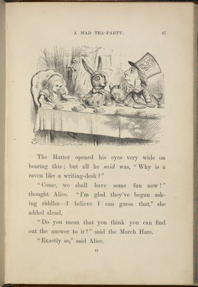 Alice alla festa del tè del Cappellaio Matto da John Tenniel