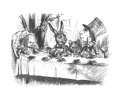 Alice al tè del Cappellaio Matto, 1889 da John Tenniel