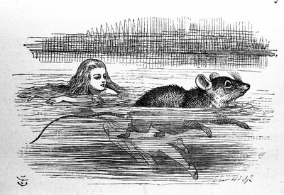 Alice nel Paese delle Meraviglie di Lewis Carroll (E. Dodgson). Illustrazione della prima edizione di Tenniel da John Tenniel