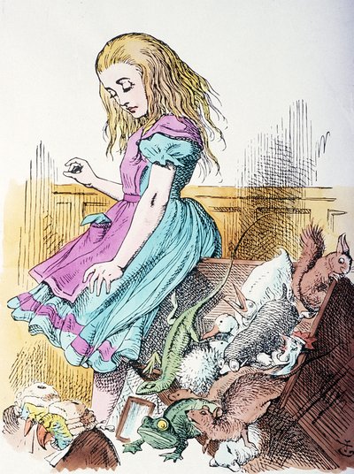 Alice circondata da animali da John Tenniel
