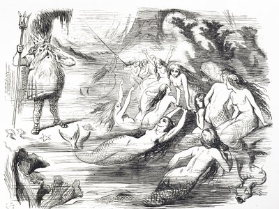 Cartone che commenta il secondo tentativo di posare il cavo telegrafico atlantico da John Tenniel