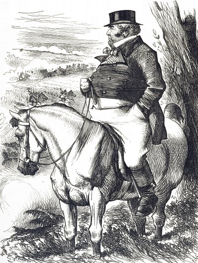 Cartone che raffigura John Bull che osserva le manovre autunnali da John Tenniel
