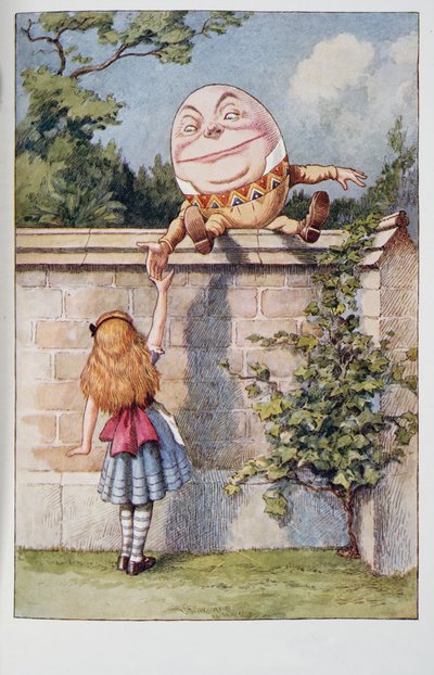 Humpty Dumpty, da Le Avventure di Alice nel Paese delle Meraviglie e Attraverso lo Specchio e Cosa Alice Trovò Lì, di Lewis Carroll, pubblicato nel 1911 da John Tenniel