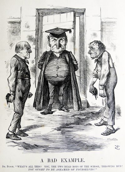 Satira politica che raffigura William Ewart Gladstone e Benjamin Disraeli da John Tenniel