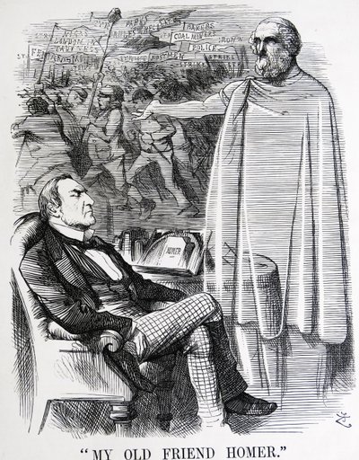 Satira politica raffigurante William Ewart Gladstone e il suo 