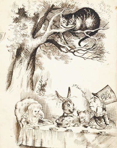 Scena dal Tea Party del Cappellaio Matto, c.1865 da John Tenniel